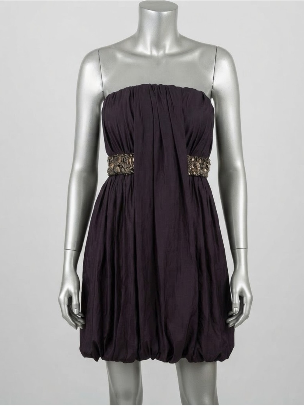 AllSaints Spitalfields Leota Strapless Embellished Bubble Hem Mini Dress UK 10